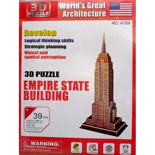 PUZZLE 3D - EMPIRE STATE BUILDING - CUBIC HAPPY TOYS